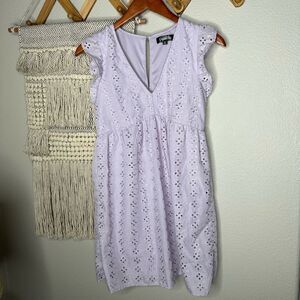Crystal Sky Light Purple Eyelet Dress XS